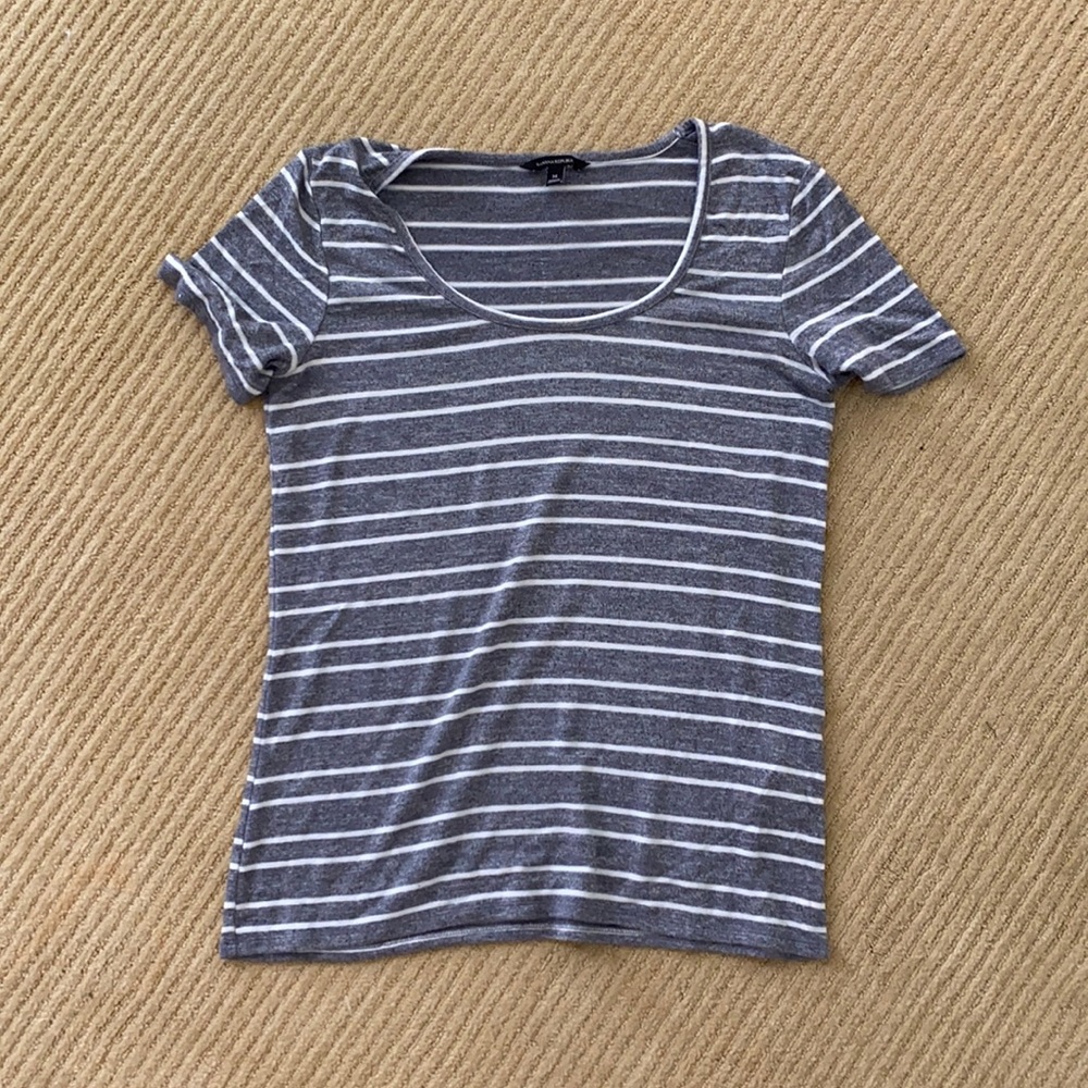 Banana republic gray stripe tee!!
